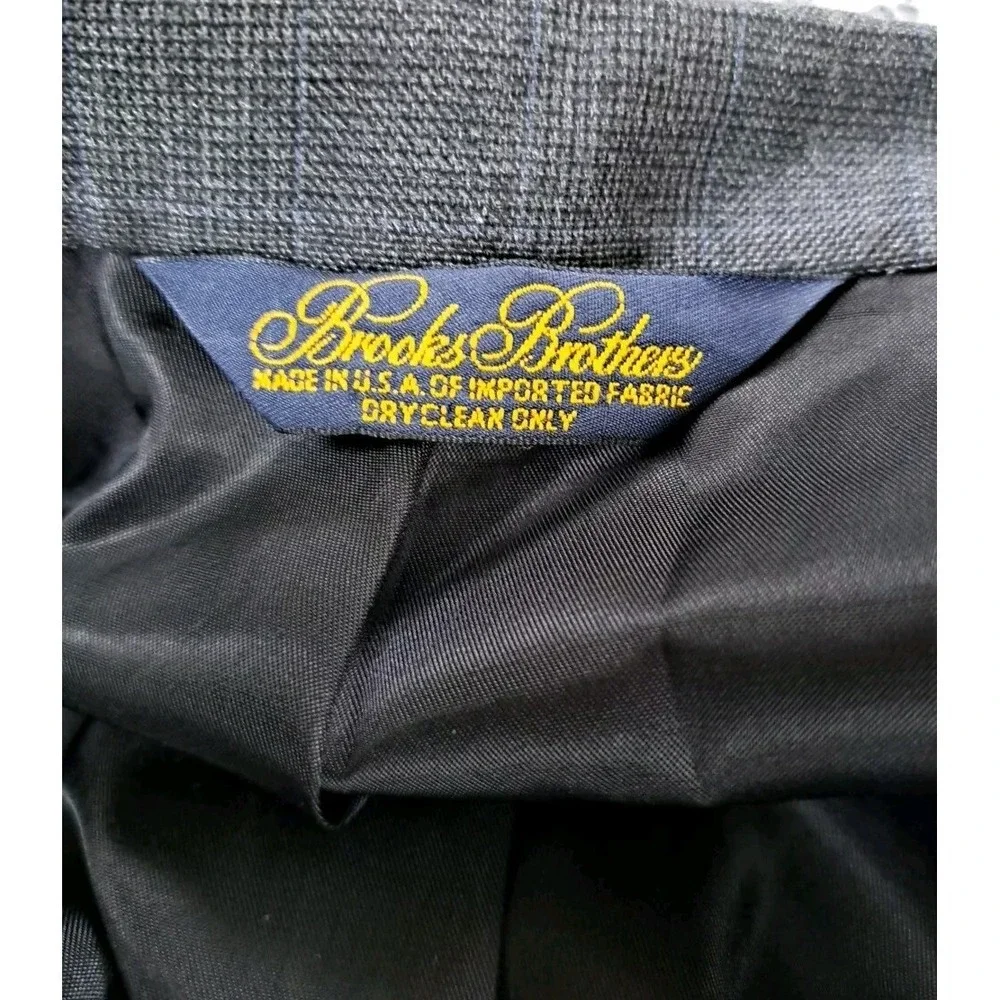 Brooks Brothers Suit Jacket Mens 46R Gray 100% Wool Sport Coat‎ USA Union Made